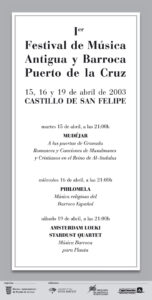I Festival de Música Antigua y Barroca Puerto de la Cruz 2003